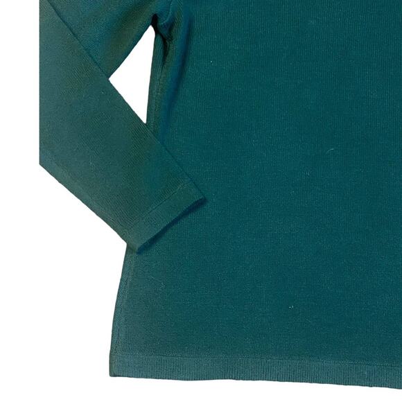 NEW Vintage Marie St. John Forest Green Knit Mock Neck Sweater Large NOS Hunter - Picture 2 of 9